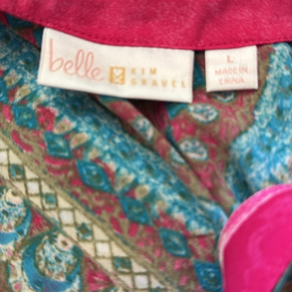 Belle by Kim Gravel Vibrant Pink and Blue Tunic - Picture 4 of 4